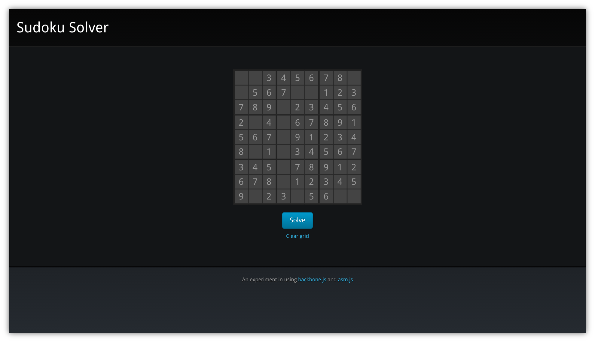 sudoku solver screenshot